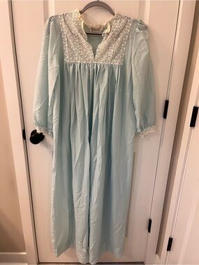 Dior Light Blue Lace-Trim Nightdress
